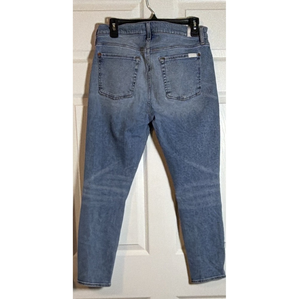 7 For All Mankind Women's Skinny Jeans Light Wash Blue Denim Stretch Size 30 - Picture 2 of 9